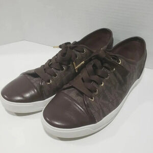 Michael Kors MK Signature City Brown Womans  Lace-Up Sneakers,Sz 11M.